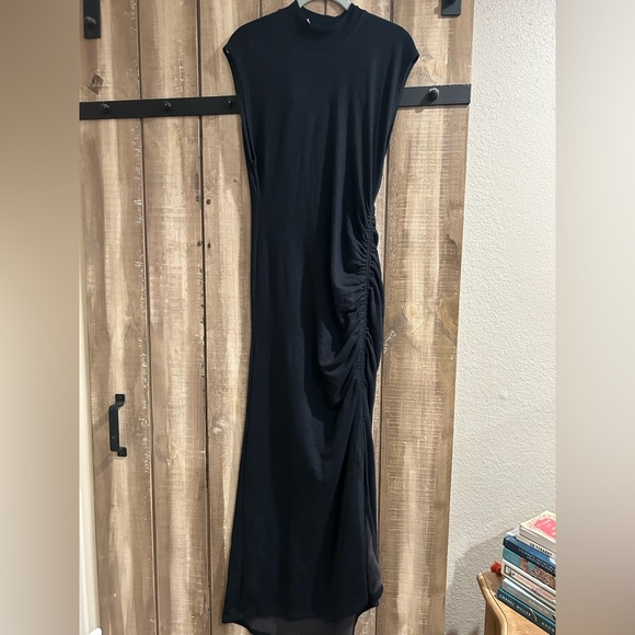 Daily Practice by Anthropologie Mock-Neck Ruched Midi Dress, M - Picture 5 of 13